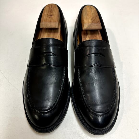 GOOD Grant Stone x J. Crew Ludlow Penny Loafer Bench Made Black Leather 8.5 D - Picture 2 of 13